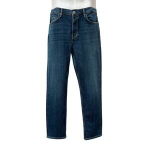 NWT Allsaints Men's Dean Cropped Slim Jeans Size 32 Green Cast Indigo